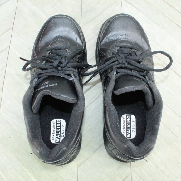New Balance 577 Black Leather Lace up Walking Sneakers Shoes Size 8.5 - Picture 7 of 10
